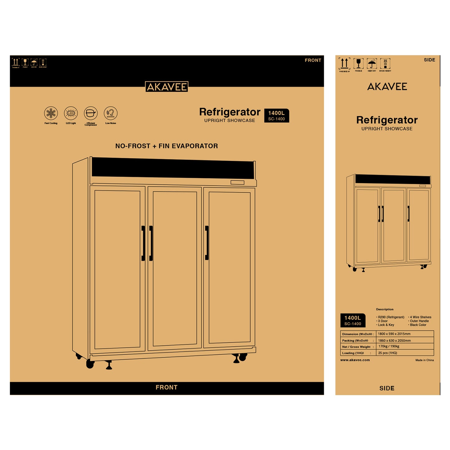 Upright Showcase (1400L)