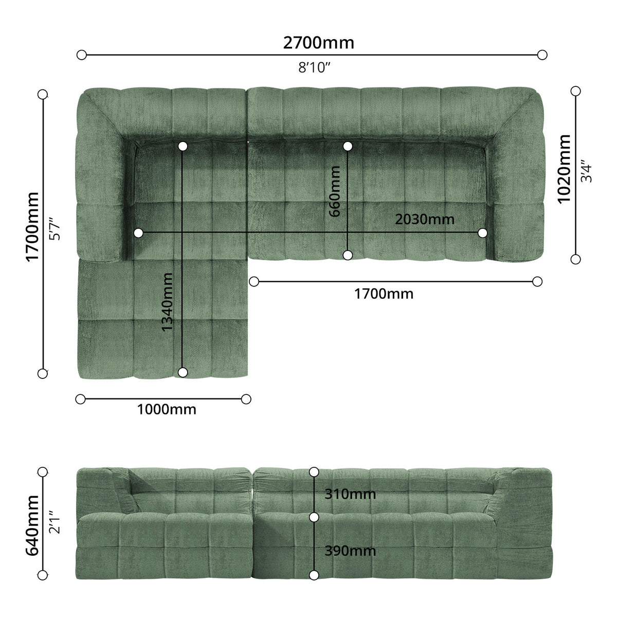 Corner Sofa (Left-Side)