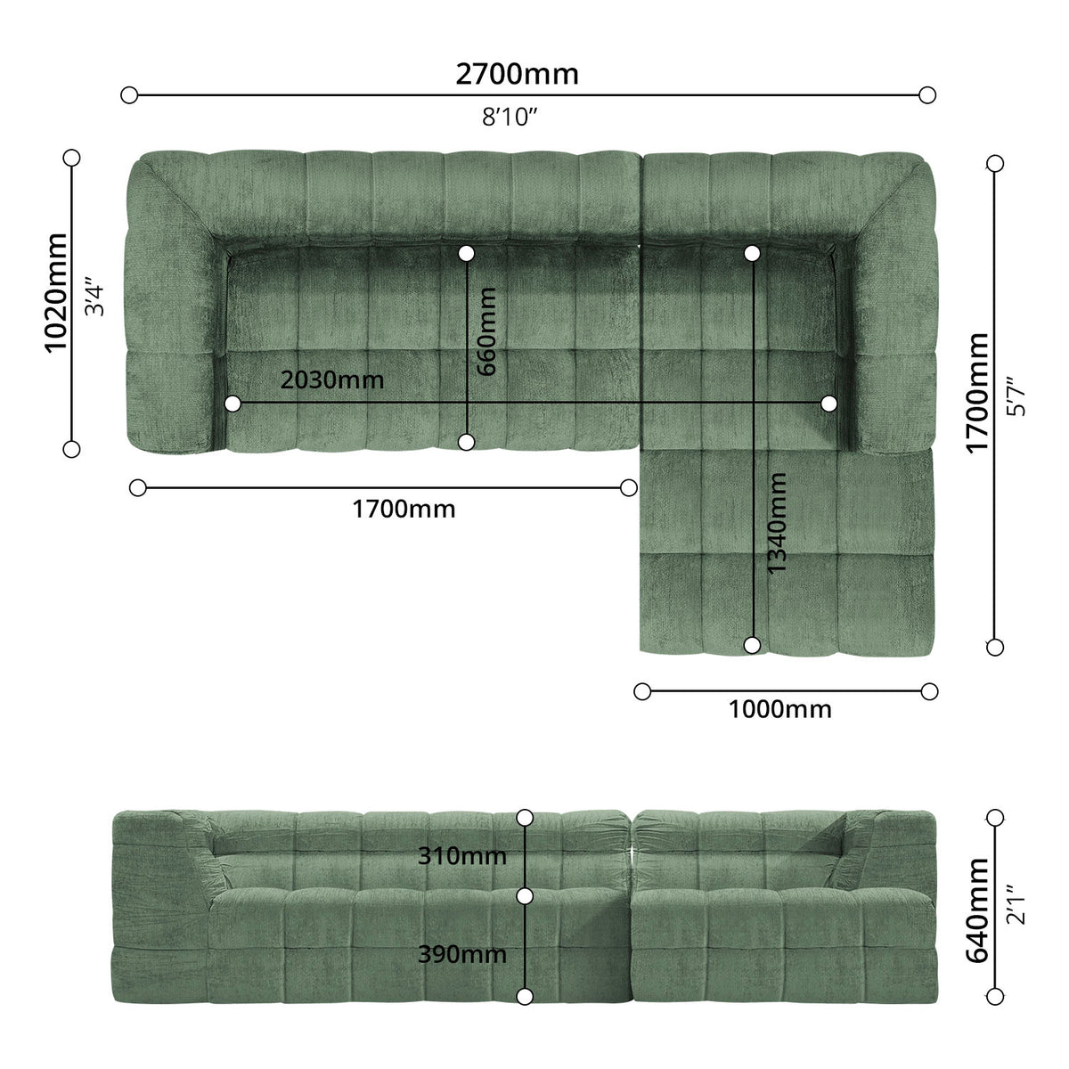 Corner Sofa (Right-Side)
