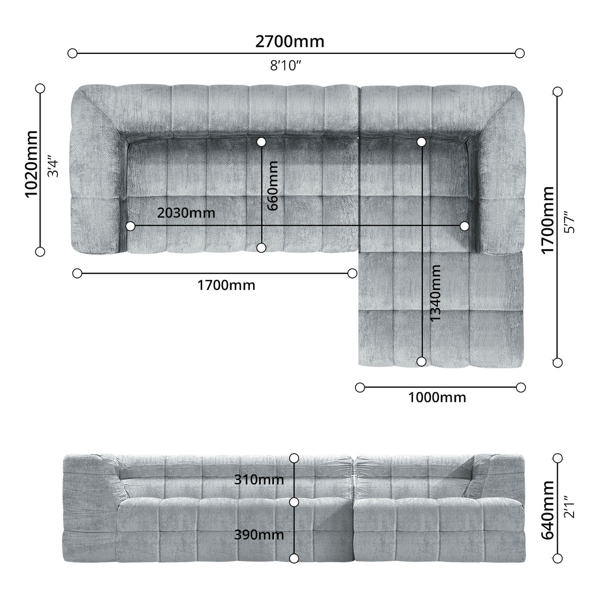 Corner Sofa (Right-Side)