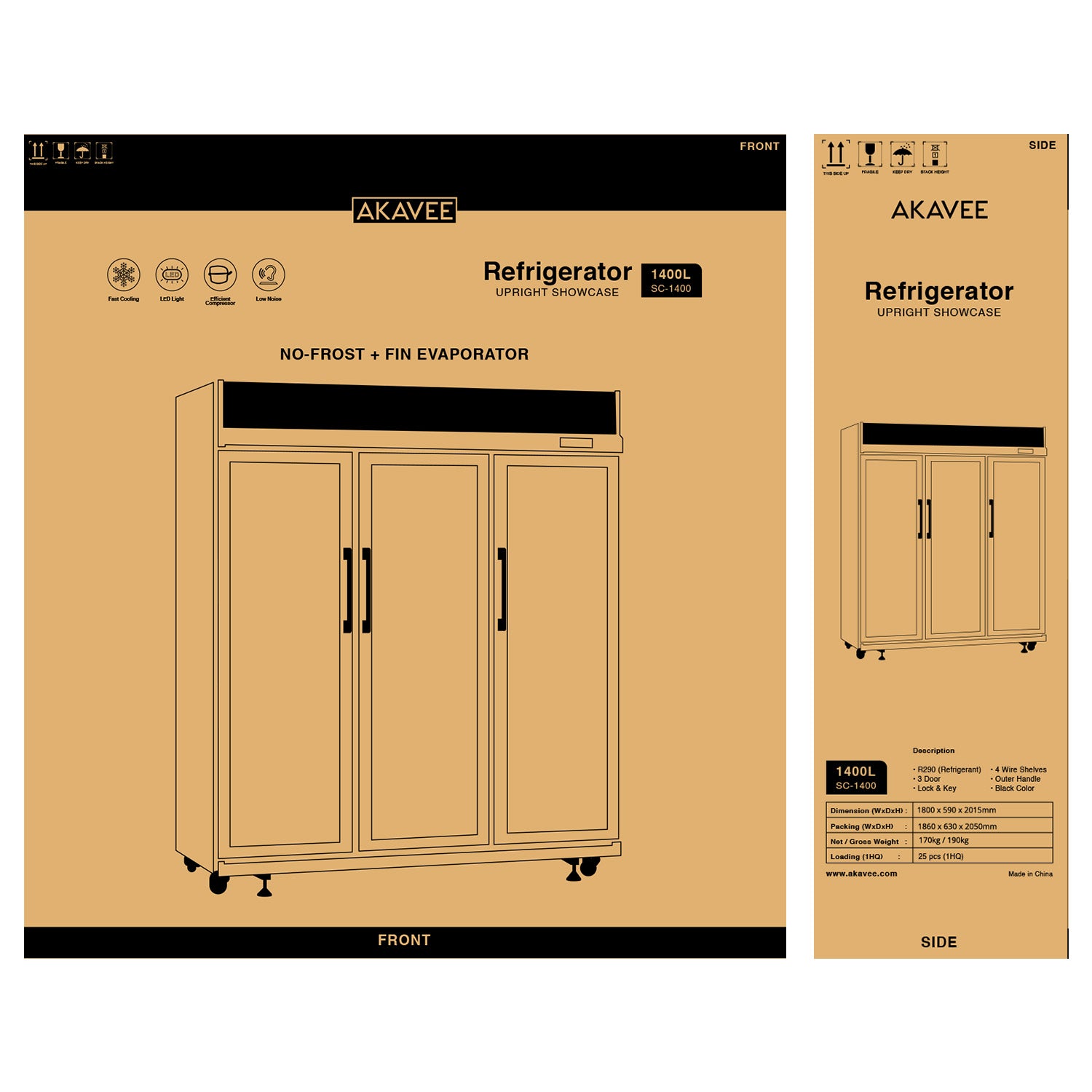 Upright Showcase (1400L)