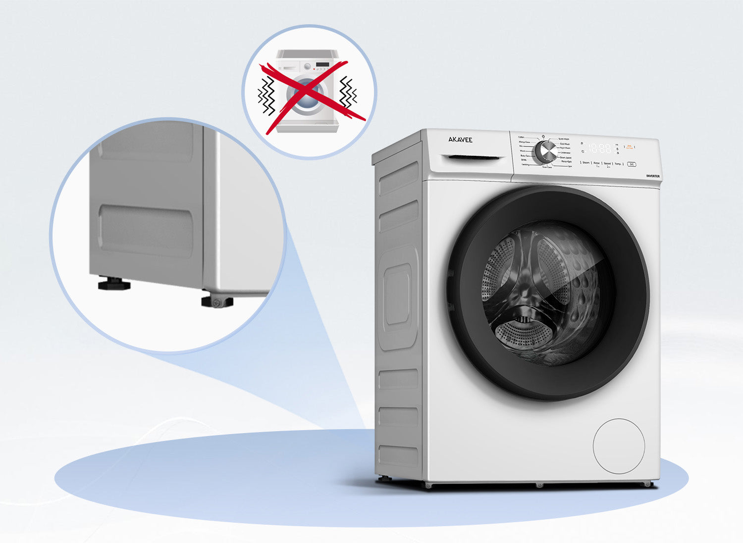 Akavee (MG70-12386B ) 7kg Front Load Washing Machine, White